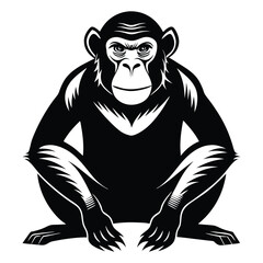 Chimpanzee Silhouette Vector 