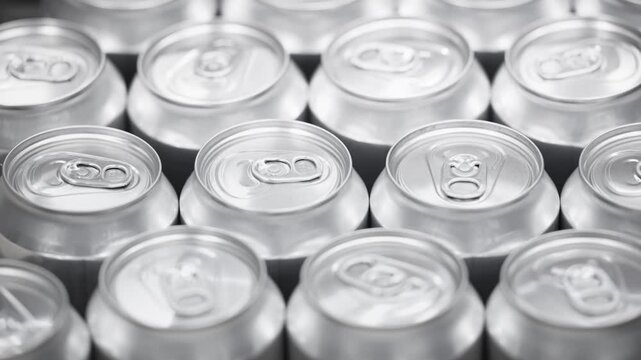 Canning process in craft brewery, seamless transition of beverage cans.
