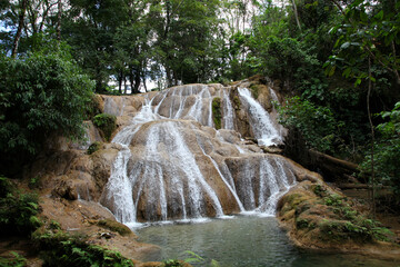 bright azure cascades Agua Azul waterfalls, Chiapas, Mexico