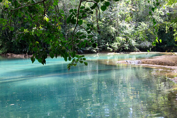 landsape Agua Azul waterfalls, tropical forest, Chiapas, Mexico