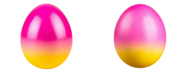 Colorful Gradient Easter Egg  Pink to Yellow  Isolated on Transparent Background PNG