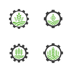 set of bundle modern agriculture logo.