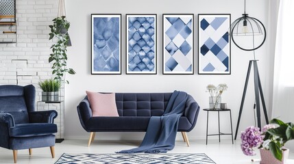 Elegant Blue Living Room Background Ideas: Sophisticated Palettes of Navy, Powder Blue, and Coastal Hues with Modern Furniture, Textured Fabrics, and Natural Light Accents for Interior Design Magazine
