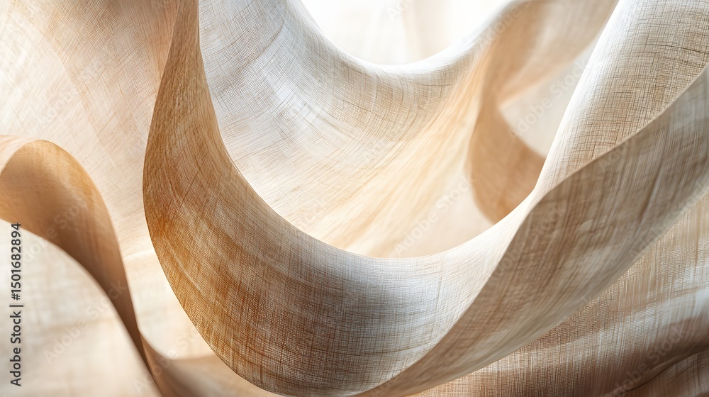 Poster wooden sculpture with an artistic blur of light creating an abstract representation of growth and mo