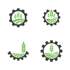 set of bundle modern agriculture logo.