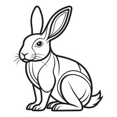 Obraz premium Rabbit Line Art Vector