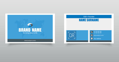 Blue Modern Corporate Business Card Template