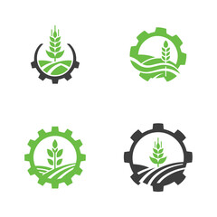 set of bundle modern agriculture logo.