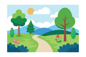 Obraz premium summer landscape with trees