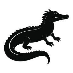 Fototapeta premium Crocodile Silhouette Vector 