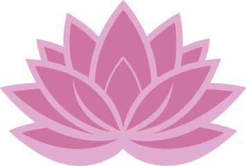 Lotus flower vector illustration on transparent background.