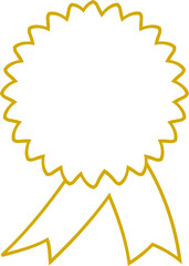 Gold outline ribbon award badge