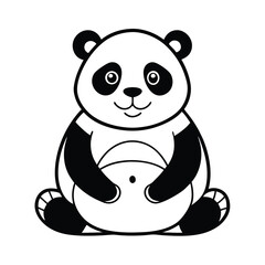 Panda Line Art Vector 