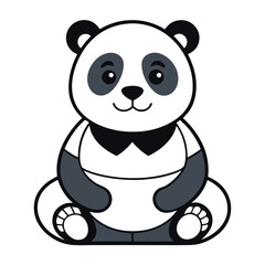 Panda Line Art Vector 