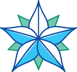 Star jasmine flower vector illustration on transparent background.