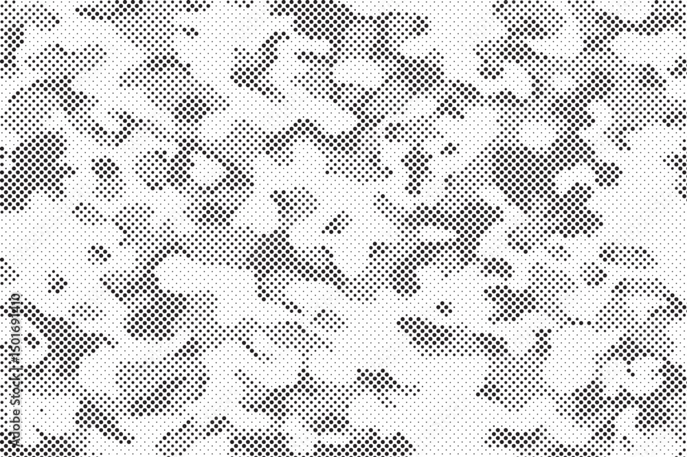 Aufkleber Abstract halftone camouflage military texture background soldier repeated seamless pattern. Dotted camouflage pattern background seamless vector illustration.