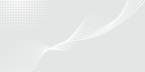 Futuristic gray white abstract background. shining wave lines pattern for banner, wallpaper, cover modern