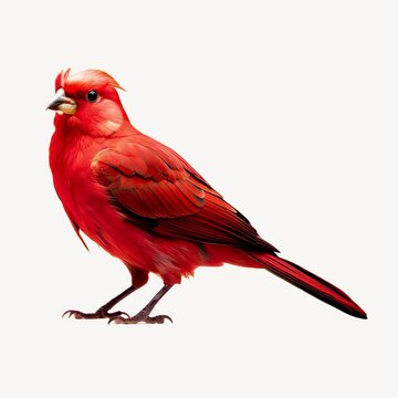 Vibrant cardinal bird illustration animation isolated asset, transparent 4K video, alpha channel, ProRes 4444