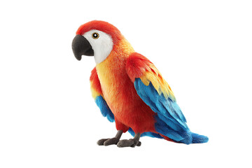 Obraz premium Vibrant red and blue macaw parrot plush toy