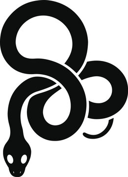 Black Snake Logo Design Vector