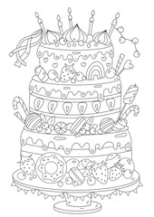 Old Cottage Coloring Page For Kids And Anti-Stress Coloring Book