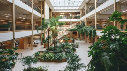 113. Interior atrium with plants and ambient lighting