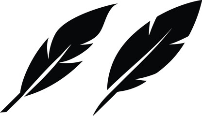 feathers, black and white, minimalist, abstract, sharp edges, vector art
