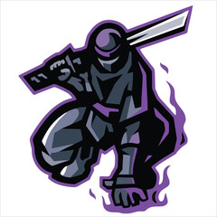 Gaming character mascot logo design for team esport gaming vector