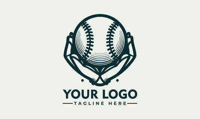 Vintage baseball emblem with glove, bat, and ball, detailed sports illustration, classic athletic design
