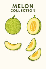 melon style vector cartoon illustration collection