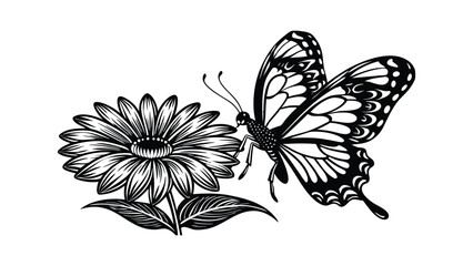 Butterfly Landing on a Flower