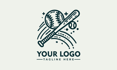 Vintage baseball emblem with glove, bat, and ball, detailed sports illustration, classic athletic design
