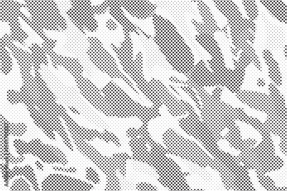 Fototapete abstract halftone camouflage military texture background soldier repeated seamless pattern. dotted c