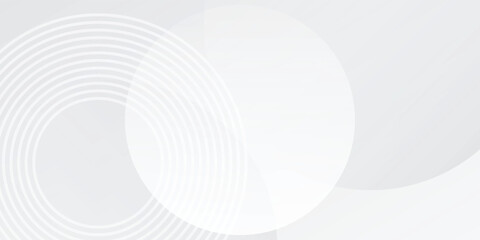 White geometric abstract background overlap layer on bright space with lines effect decoration. Modern graphic design element circles style concept modern