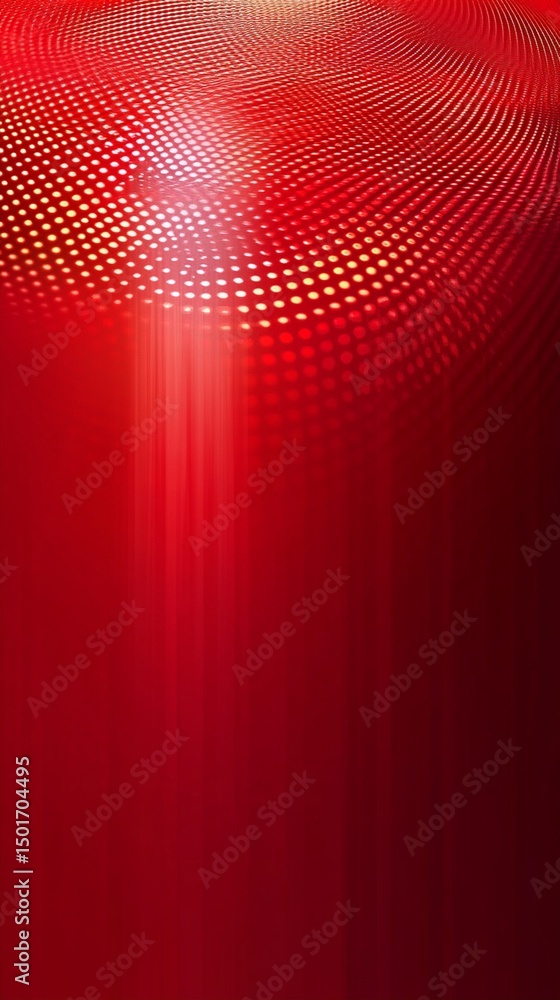 Poster vibrant red abstract background with dynamic lighting and dotted textures, creating a striking visua