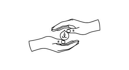 Two Hands Protecting a Single Water Drop Icon