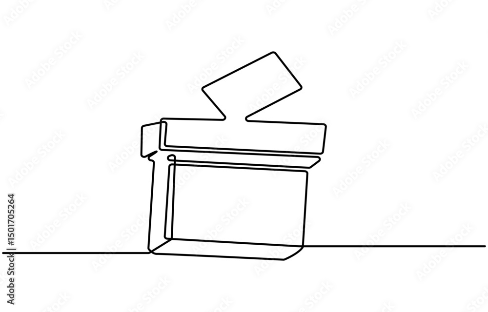 Poster one continuous line drawing of voting icon. single line vector illustration