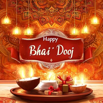 Festive illustration for bhai dooj celebration.