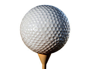 Golf ball on a tee, transparent background, 