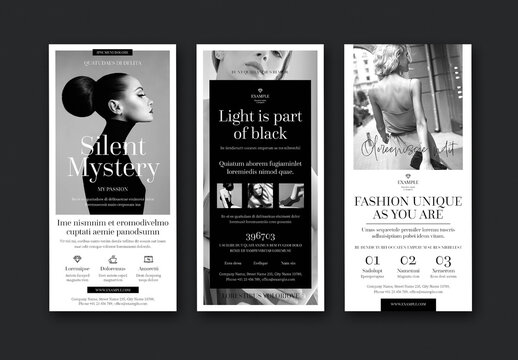 Black and White DL Flyer Template Femine Elegant Trendy