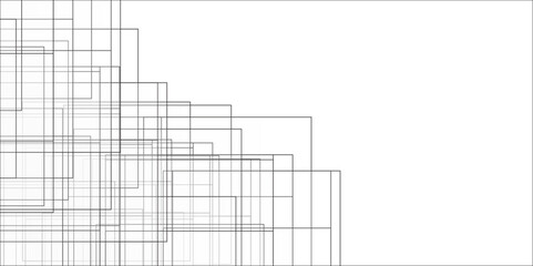 Grey minimal lines abstract futuristic tech background. Abstract architecture design 3d illustration, Architectural background.