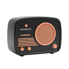 Fototapeta premium retro radio isolated on white background