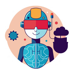 vector illustration of a man with a heart