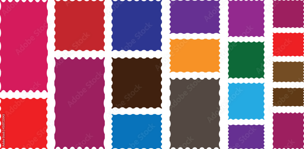 Fototapete rectangle, square and oval shape frame with zigzag edge. and shapes. zig colorful frame with edge. r