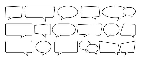Obraz premium A collection of speech bubbles with a line of speech bubbles. Set of chat speech bubbles on white. Speech Bubbles set. speech bubble comic signs.