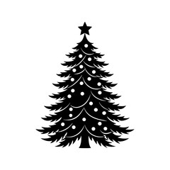 christmas tree simple flat vector silhouette