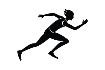 Dynamic Runner Silhouette Vector Art.
