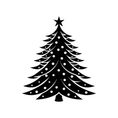 christmas tree simple flat vector silhouette