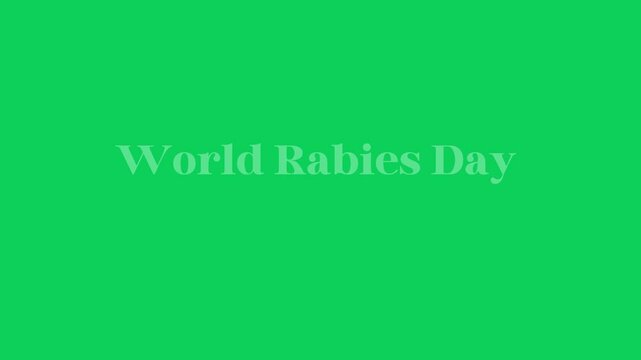 World rabies day text on a green background in blurred letters