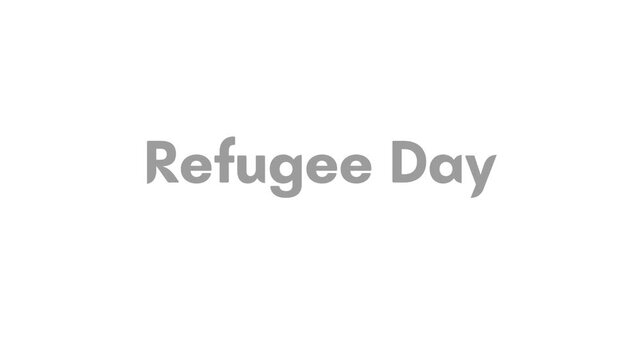 Refugee day text displayed in gray on a plain white background